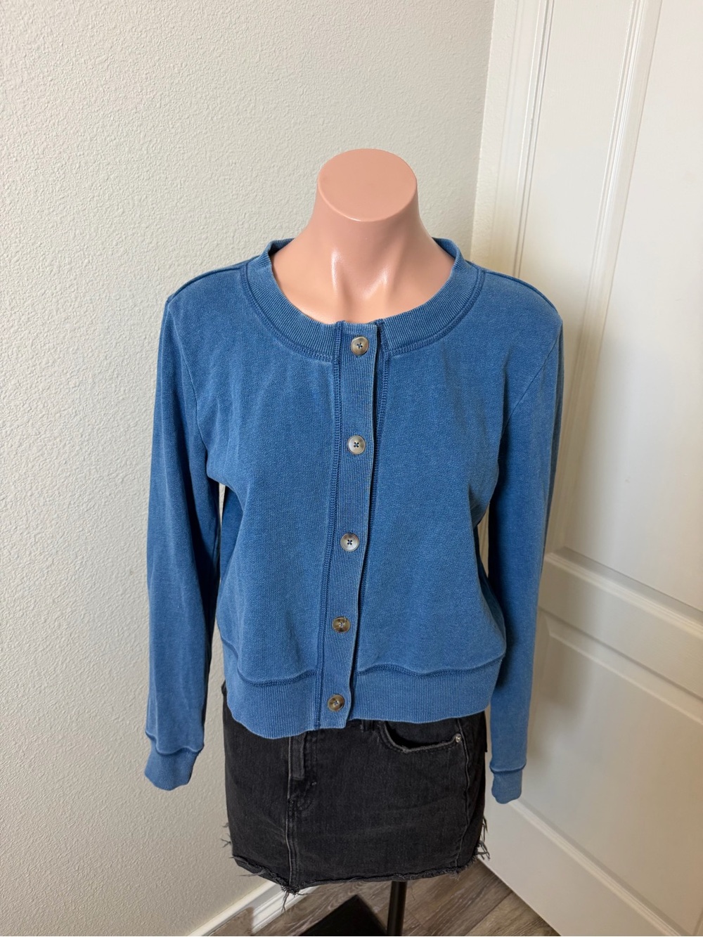 Z Supply Blue Button-Front Cardigan
